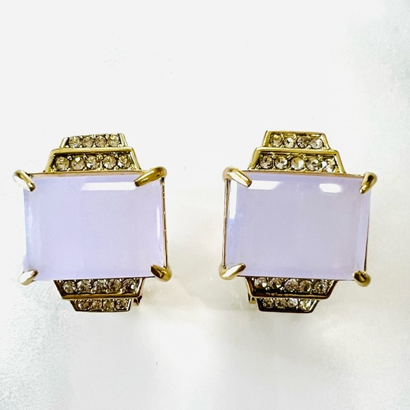 Heidi Daus 🆕 Opaque Lilac Art Deco Clip On earring in original Heidi Box - Picture 1 of 5